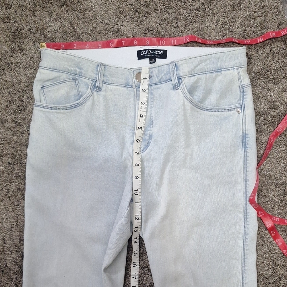 Mac And Me Light Blue Cropped 5 Pocket Denim Jeans-12 - Picture 4 of 8